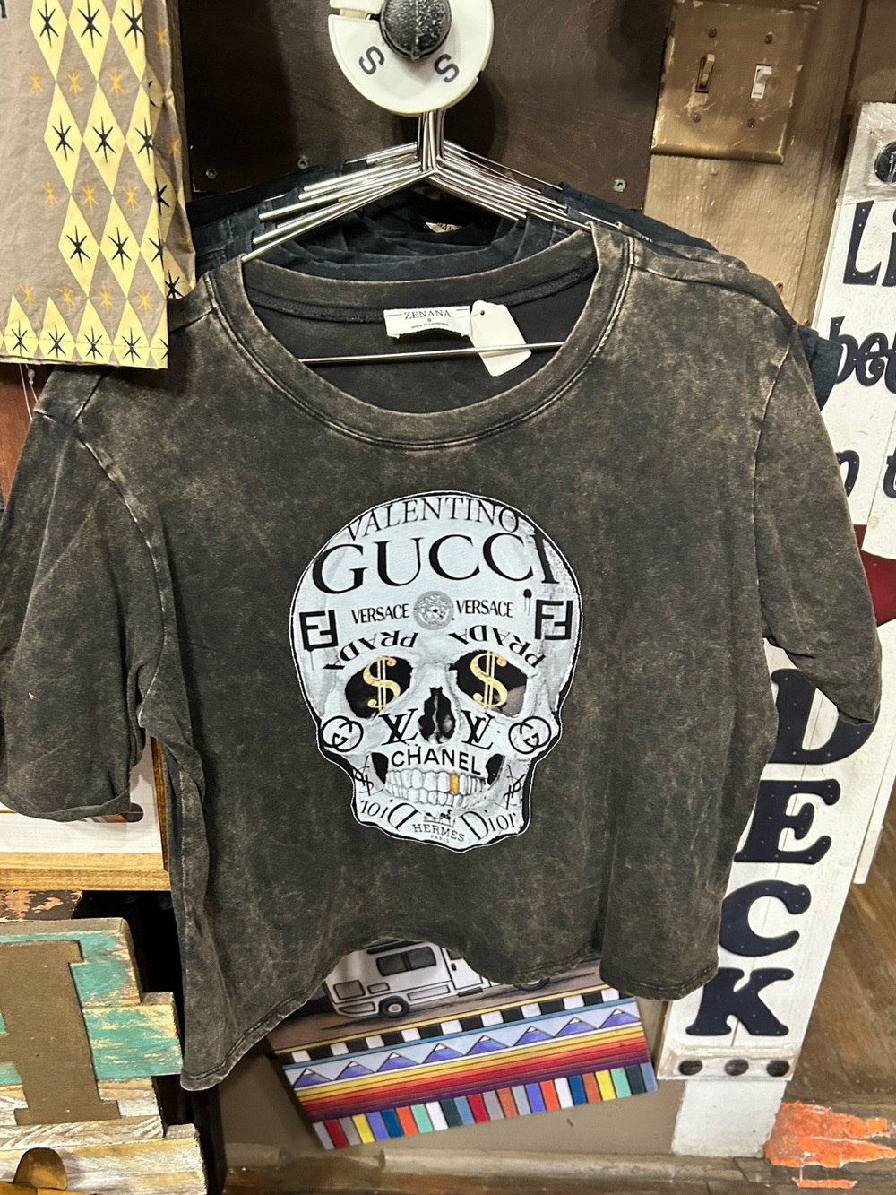Zenana Graphic Tee - Black with Multi-Color Print - Picture 3 of 7